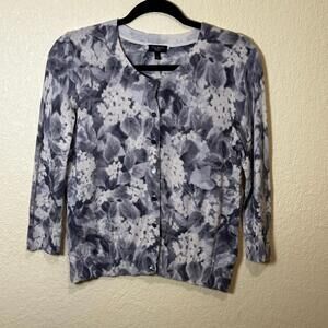 Talbots feminine floral print cardigan sweater size S‎ Petite NWOT